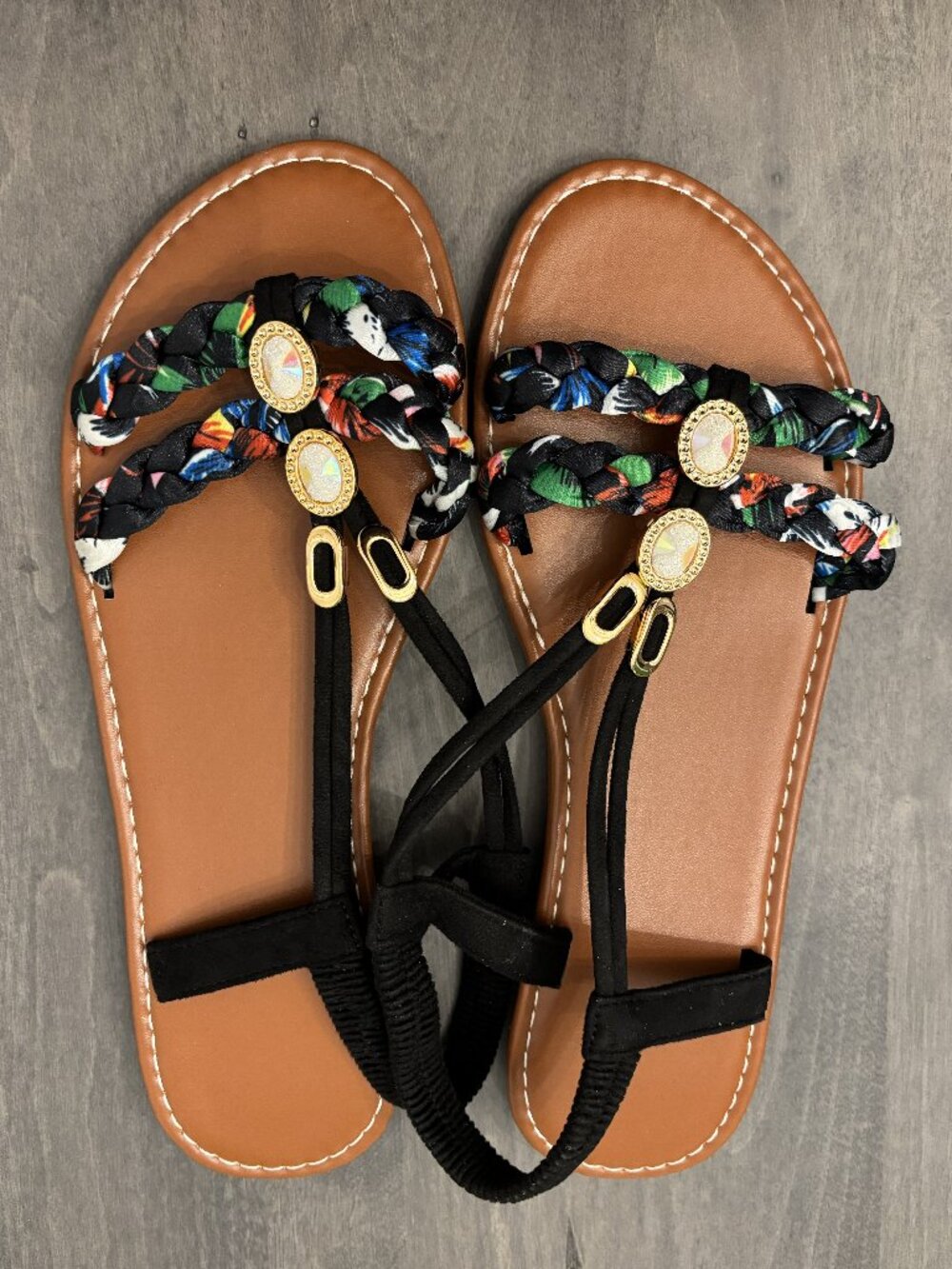Women's summer beachy sandals.  Boho flair.  Size 10.5 NEW
